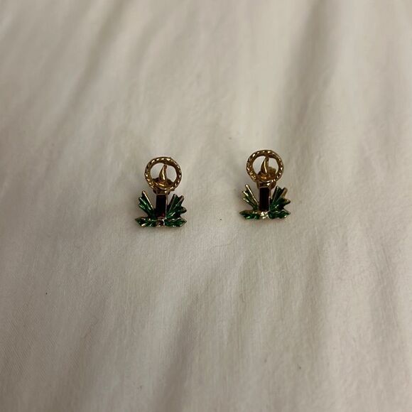Christmas candle pierced earrings. - Picture 1 of 3